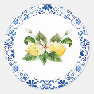 Sticker Rond Sceau d'enveloppe de Fête des mariées de citron ja