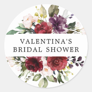 Sticker Rond Sceau d'enveloppe de Fête des mariées florale de B