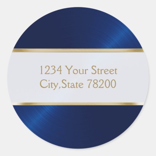 Sticker Rond Sceau d'enveloppe de feuilles bleues (Devant)