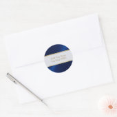 Sticker Rond Sceau d'enveloppe de feuilles bleues (Enveloppe)