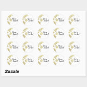 Sticker Rond Sceau d'enveloppe de flocons d'or (Feuille)