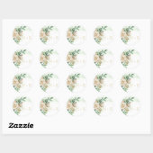 Sticker Rond Sceau d'enveloppe de jardin Rose d'aquarelle (Feuille)