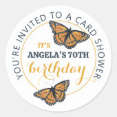 Sticker Rond Sceau d'enveloppe de la douche de carte (Devant)