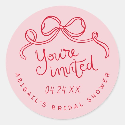 Sticker Rond Sceau d'enveloppe de la Fête des mariées de Bow en (Devant)