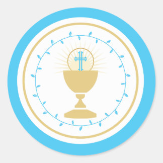 Sticker Rond Sceau d'enveloppe de la première communion ou Stic