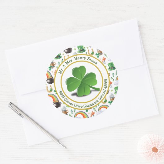 Sticker Rond Sceau d'enveloppe de la Saint-Patrick (Enveloppe)
