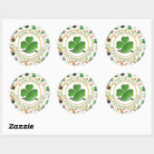 Sticker Rond Sceau d'enveloppe de la Saint-Patrick (Feuille)