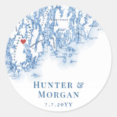 Sticker Rond Sceau d'enveloppe de l'autocollant Mariage Phippsb (Devant)