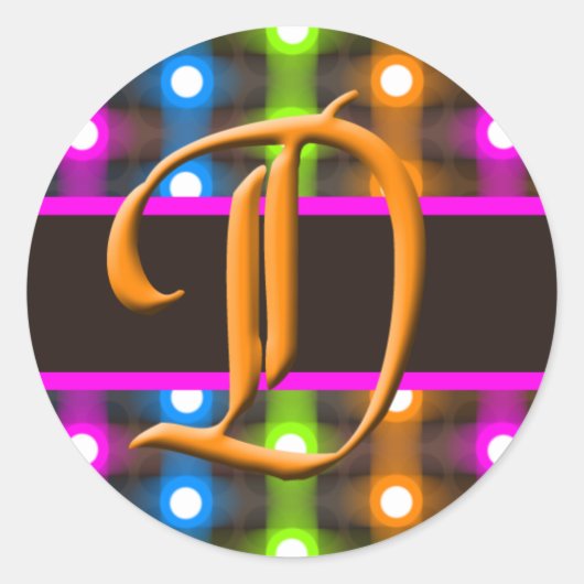 Sticker Rond Sceau d'enveloppe de lettre monogramme D (Devant)