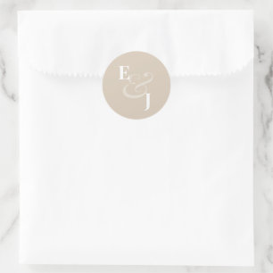 Sticker Rond Sceau d'enveloppe de mariage au champagne inversé