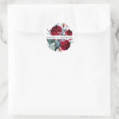 Sticker Rond Sceau d'enveloppe de Mariage de rose rouge rustiqu (Sac)