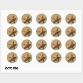 Sticker Rond Sceau d'enveloppe de mariage de Starfish Tropical  (Feuille)