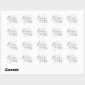 Sticker Rond Sceau d'enveloppe de Mariage floral rustique simpl (Feuille)