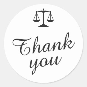 Sticker Rond Sceau d'enveloppe de Merci à thème de droit classi