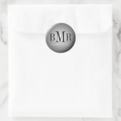Sticker Rond Sceau d'enveloppe de monogramme :: Argent (Sac)