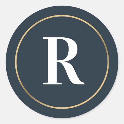 Sticker Rond Sceau d'enveloppe de monogramme de couleur MODIFIA (Devant)