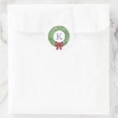 Sticker Rond Sceau d'enveloppe de monogramme de ruban rouge de  (Sac)