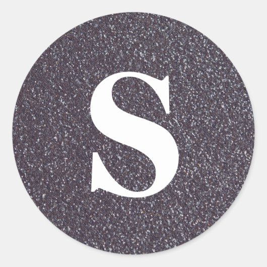 Sticker Rond Sceau d'enveloppe de monogramme noir Parties scint (Devant)