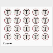 Sticker Rond Sceau d'enveloppe de monogramme plaqué de buffle (Feuille)