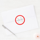 Sticker Rond Sceau d'enveloppe de monogramme rouge et blanc pou (Enveloppe)