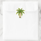 Sticker Rond Sceau d'enveloppe de palmiers tropicaux (Sac)