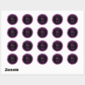 Sticker Rond Sceau D'Enveloppe De Parties scintillant Noir Et R (Feuille)