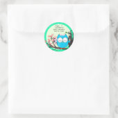 Sticker Rond Sceau d'enveloppe de Parties scintillant Turquoise (Sac)