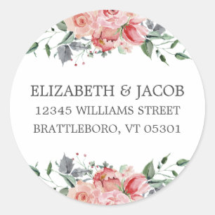 Sticker Rond Sceau d'enveloppe de retour d'adresse de mariage E