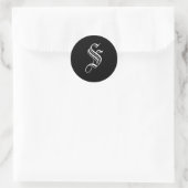 Sticker Rond Sceau d'enveloppe de style anglais ancien monogram (Sac)
