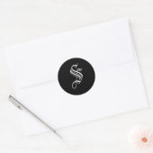 Sticker Rond Sceau d'enveloppe de style anglais ancien monogram (Enveloppe)