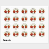 Sticker Rond Sceau d'enveloppe de tomates mariages (Feuille)