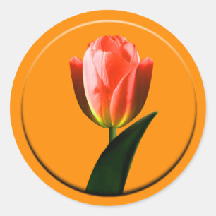 Sticker Rond Sceau d'enveloppe de tulipe