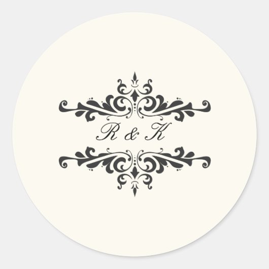 Sticker Rond Sceau d'enveloppe d'élégance simple - Crème (Devant)