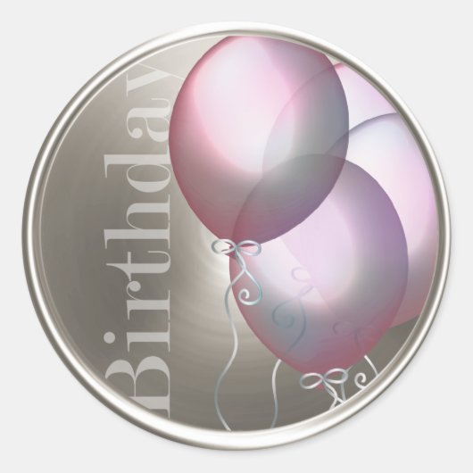 Sticker Rond Sceau d'enveloppe des ballons d'anniversaire (Devant)