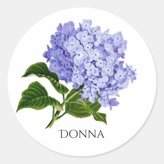 Sticker Rond Sceau d'enveloppe d'été Floral Hyrdangea (Devant)