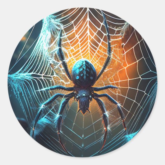 Sticker Rond Sceau d'enveloppe d'Halloween Spider (Devant)