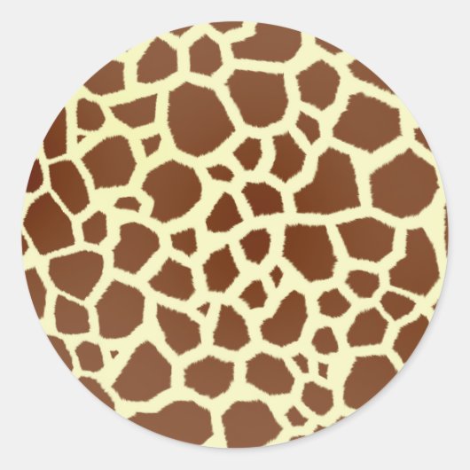 Sticker Rond Sceau d'enveloppe d'impression de girafe (Devant)
