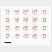 Sticker Rond Sceau d'enveloppe d'invitation d'anniversaire Arc- (Feuille)