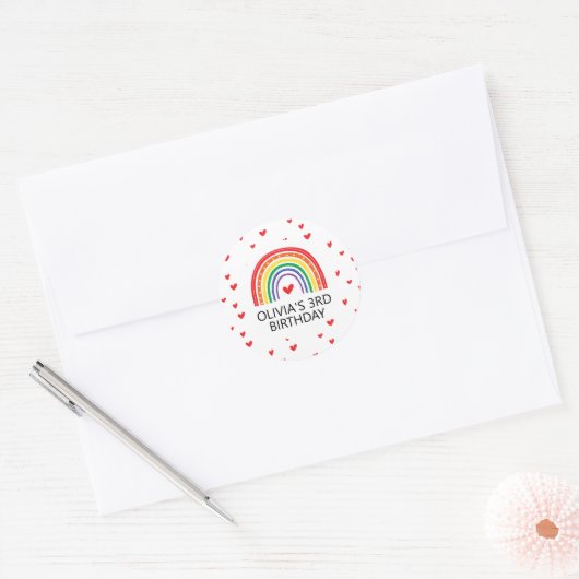 Sticker Rond Sceau d'enveloppe d'invitation d'anniversaire Arc- (Enveloppe)