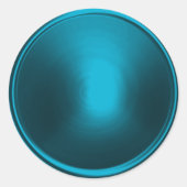 Sticker Rond Sceau d'enveloppe d'or Turquoise turquoise (Devant)