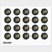 Sticker Rond Sceau d'enveloppe du 10e anniversaire (Feuille)