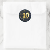 Sticker Rond Sceau d'enveloppe du 10e anniversaire (Sac)