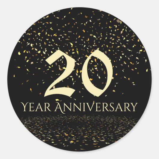 Sticker Rond Sceau d'enveloppe du 20e anniversaire (Devant)