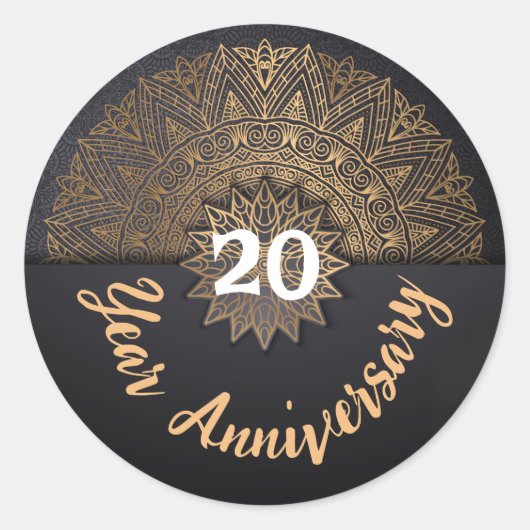 Sticker Rond Sceau d'enveloppe du 20e anniversaire (Devant)