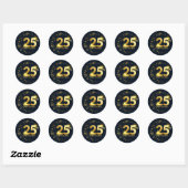 Sticker Rond Sceau d'enveloppe du 25e anniversaire (Feuille)