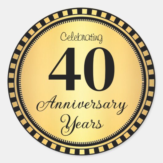 Sticker Rond Sceau d'enveloppe du 40e anniversaire (Devant)