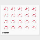 Sticker Rond Sceau d'enveloppe du 40e anniversaire (Feuille)