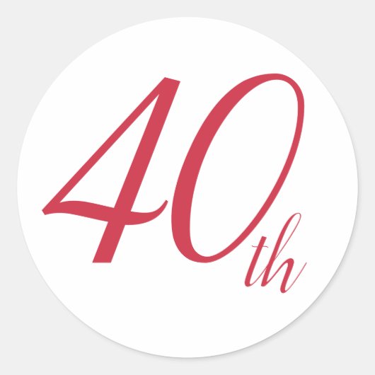 Sticker Rond Sceau d'enveloppe du 40e anniversaire (Devant)