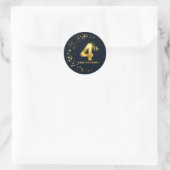 Sticker Rond Sceau d'enveloppe du 4e anniversaire (Sac)