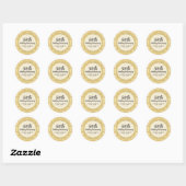 Sticker Rond Sceau d'enveloppe du 50e anniversaire du Mariage G (Feuille)